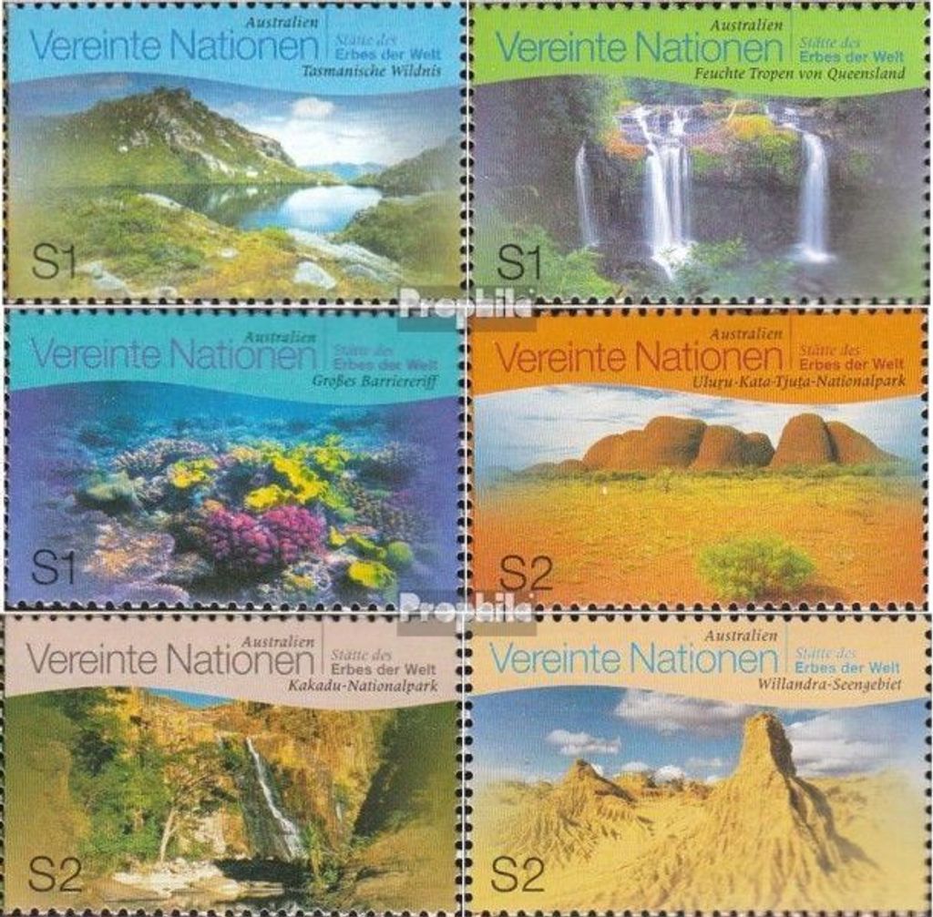 Briefmarken UNO - Wien 1999 Mi 281-286 (kompl.Ausg.) gestempelt Kultur- und Naturerbe