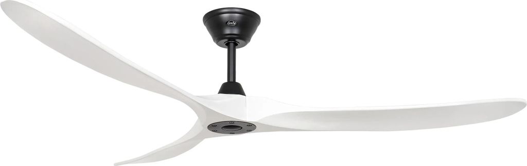 Energiespar Deckenventilator mit Fernbedienung Eco Genuino Matt Schwarz / Matt Weiß 180 cm