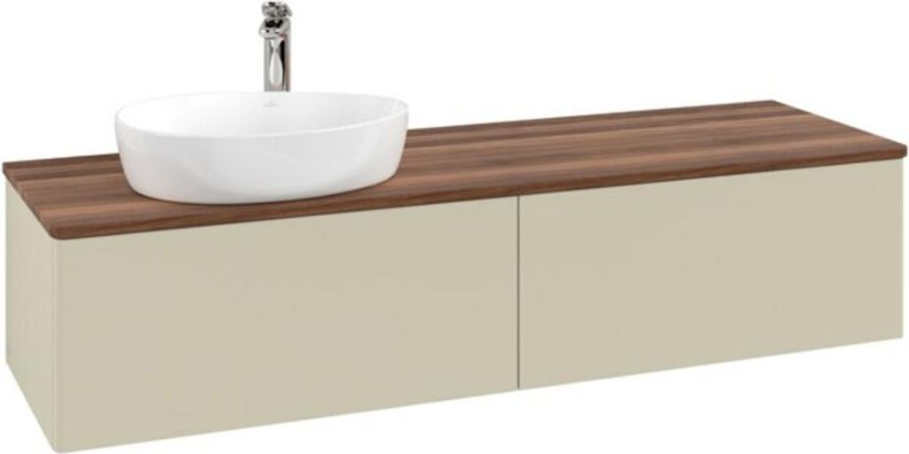 V&B Waschtischunterschrank ohne Frontstruktur -Beleuchtung Antao 160x50cm, HL, WBP w. wal, si Gr m Lac