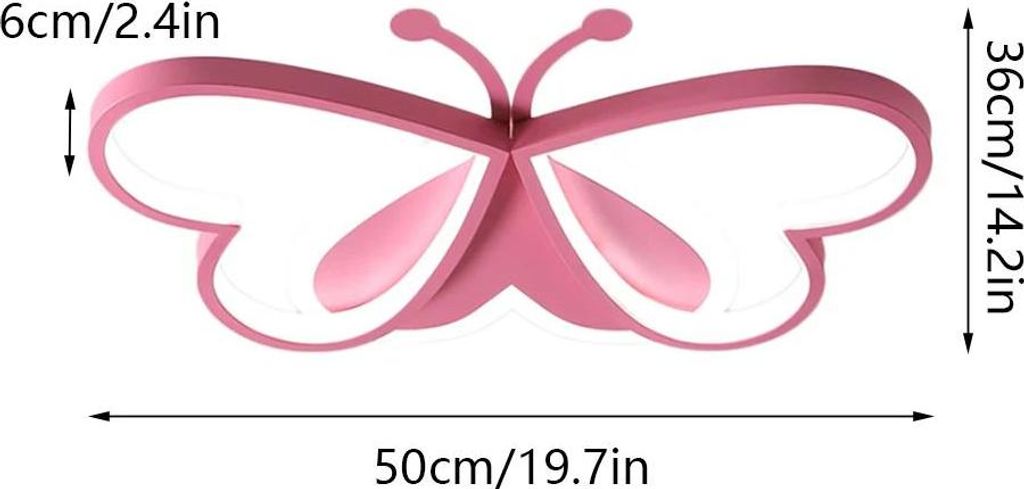 Schmetterling - Deckenleuchte - 80 W - Dimmbar - 220 V AC - Kunststoff - Ohne Leuchtmittel - Für Wohn-, Schlaf- & Kinderzimmer