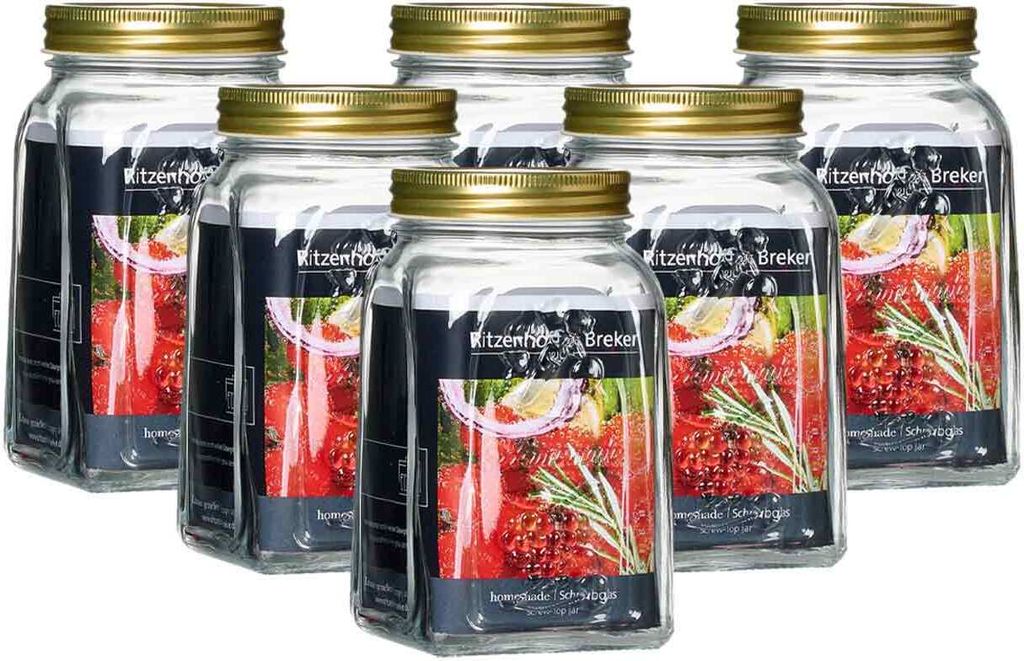 Ritzenhoff & Breker Homemade Einmachglas 1 l 6er Set