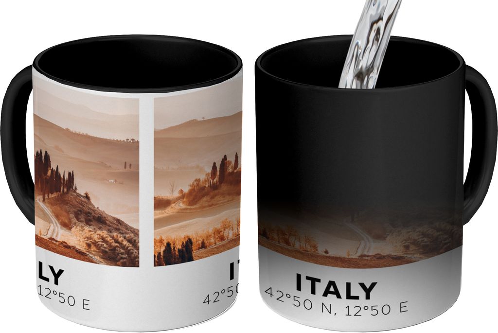 MuchoWow Zauber Tasse Zaubertasse Magic Italien - Toskana - Landschaft 350 ml Farbwechsel Becher Geschenk Geschenkidee - Magic-Tasse - Fototasse ...