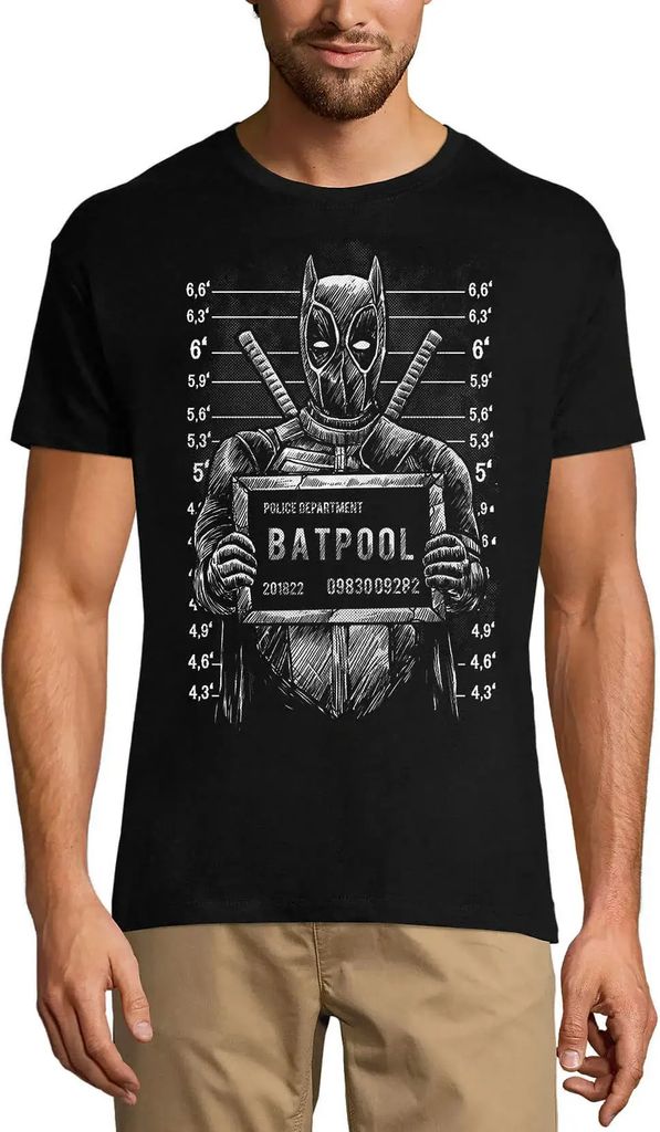 Herren Grafik T-Shirt Batpool Mugshot - Film lustig – Batpool Mugshot - Movie Funny – Öko-Verantwortlich Vintage Jahrgang Kurzarm Lustige Druck