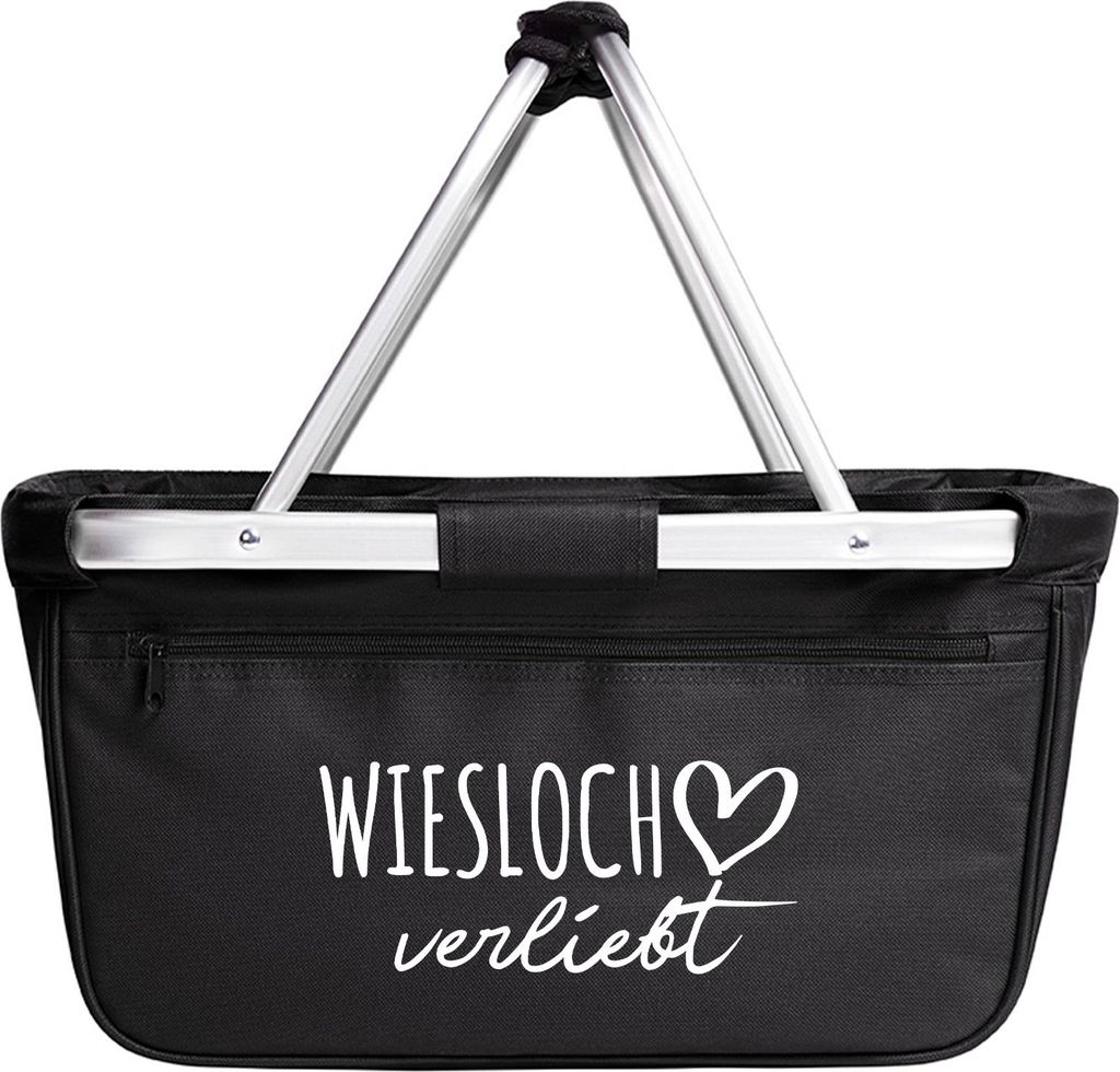 Huuraa Einkaufskorb Wiesloch verliebt 20 Liter Black faltbarer Tragekorb Geschenkidee