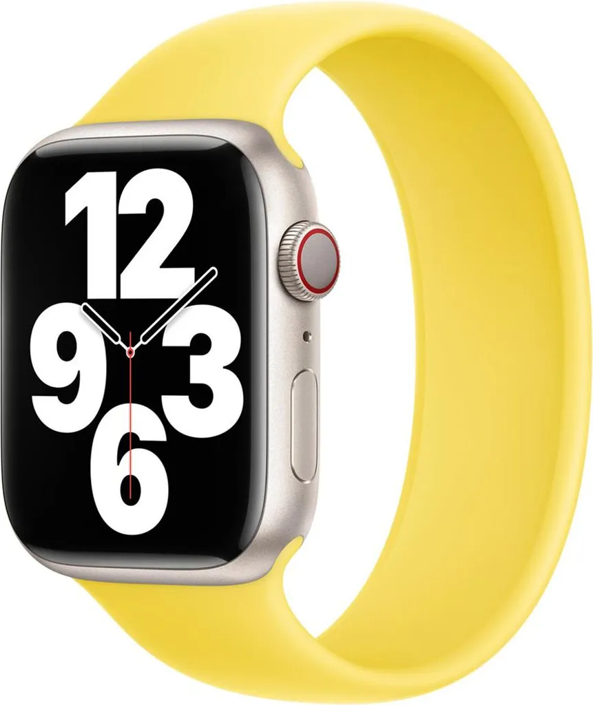 Cinturino Solo Loop in silicone per Apple Watch | 44/45/46/49 mm - Taglia 3 - Giallo canarino