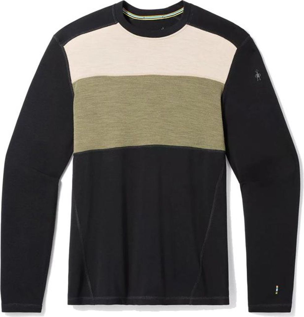SMARTWOOL M CLASSIC THERMAL MRN BL COLORBL CREW B Herren-Unterwäsche, schwarz-Wintermoos Größe: XL
