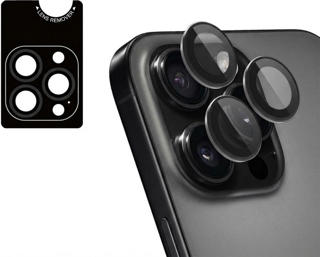 imoshion 2er-Pack Objektivschutz für Kamera für das iPhone 16 Pro / 16 Pro Max - Schwarz / Titanium