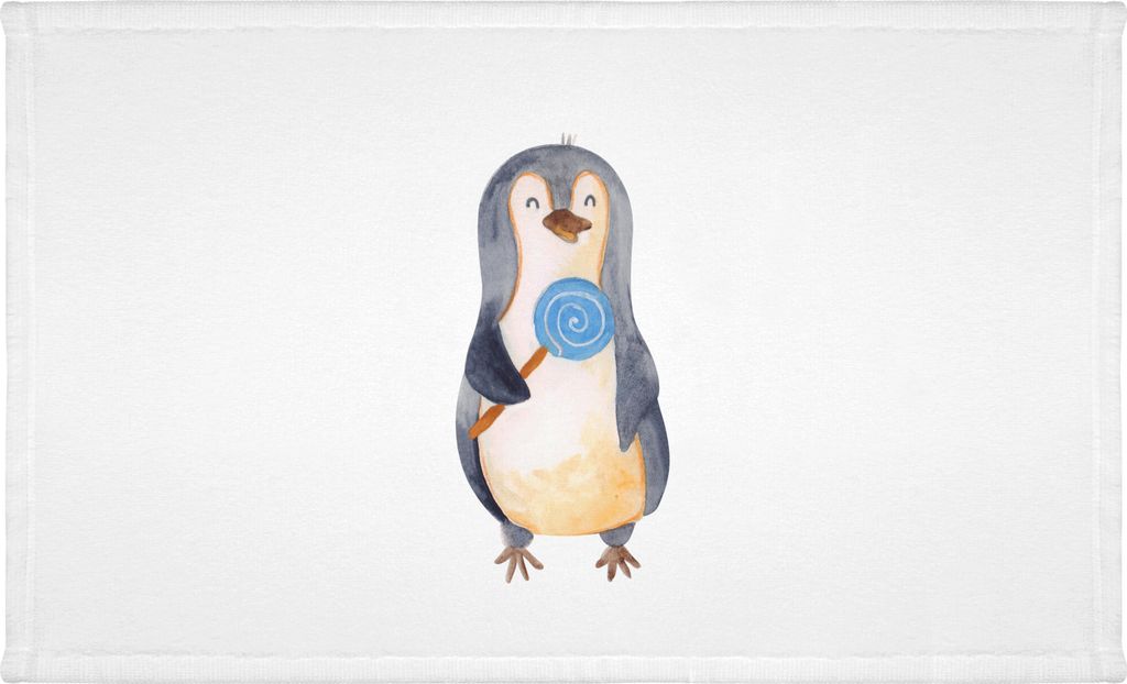 Mr. & Mrs. Panda handtuch baumwolle Pinguin Lolli - Weiß - Geschenk, Süßigkeiten, 50x100, Flauschtuch, Spruch, Rabauke, Frotteehandtuch, Händeh...
