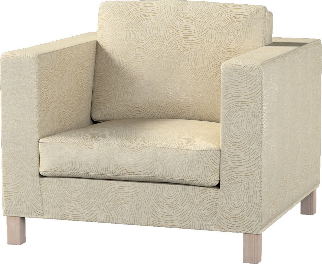 Dekoria Bezug für Karlanda Sessel, kurz, beige-golden, Bezug für Karlanda Sessel