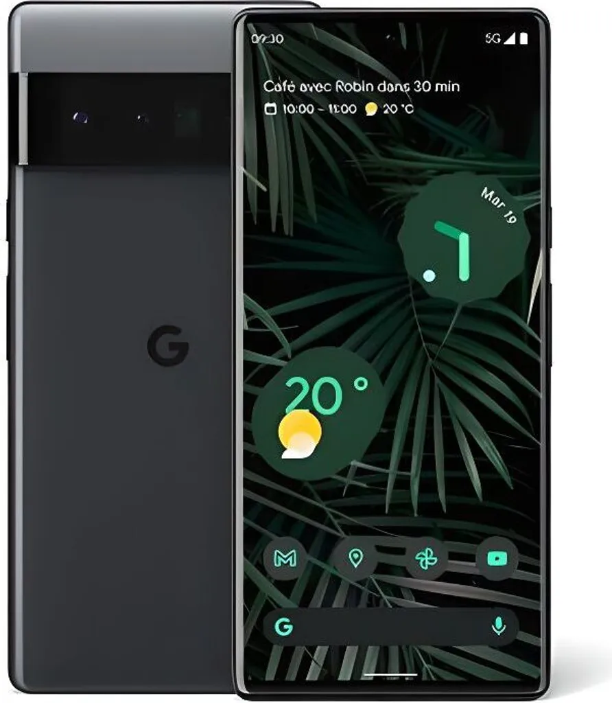Google Pixel 6 Pro 5G 128 Go Noir - Smartphone Android Haut de Gamme - 5