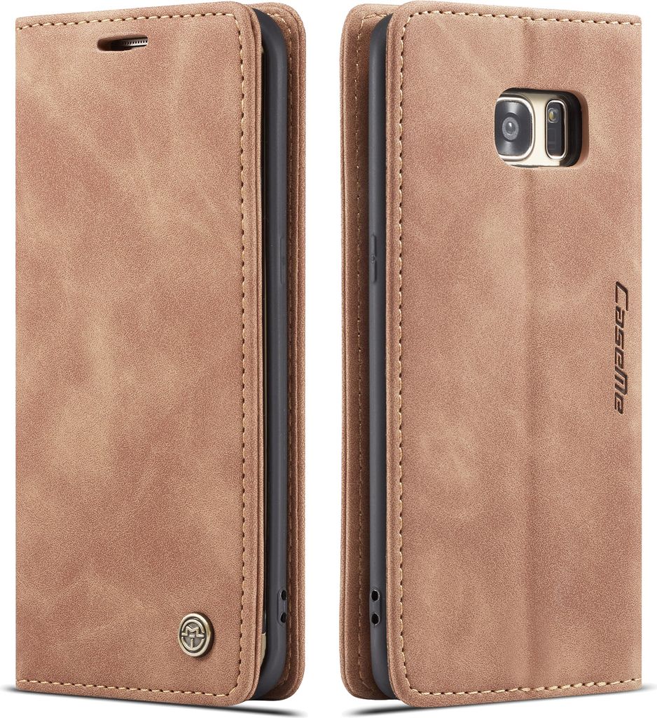 Galaxy S7 Edge Hülle, LaimTop Retro Kunstledertasche TPU Innere, Kartenfächer, Magnetverschluss, Klapphülle mit Standfunktion Schutzhülle für ...