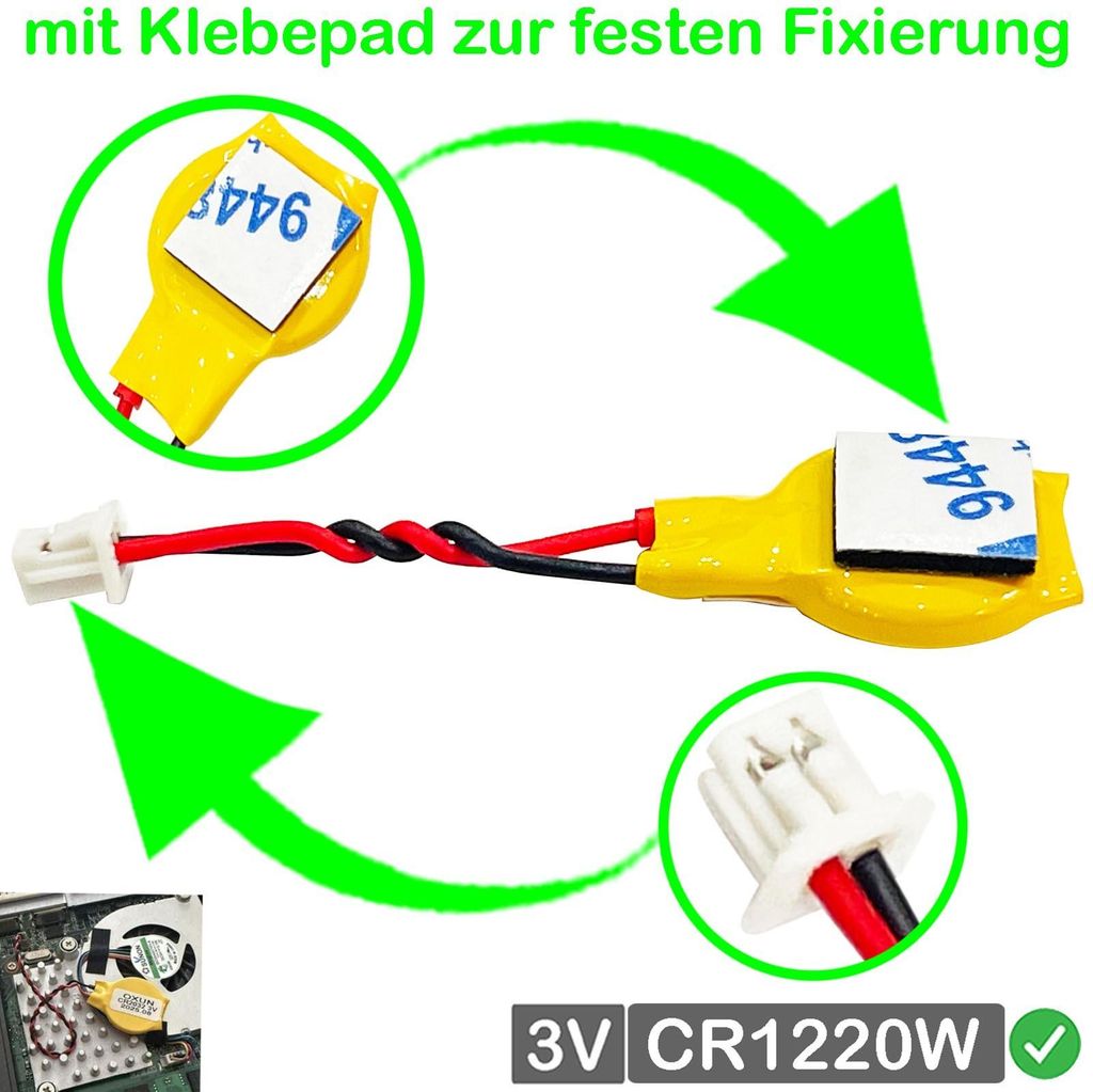 CR1220 RTC BIOS CMOS Batterie Akku Battery kompatibel für ASUS CR1220W