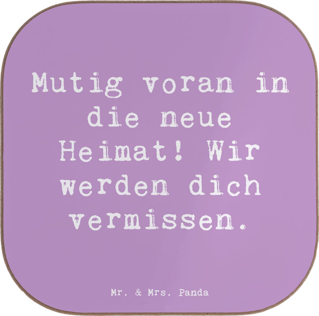 Mr. & Mrs. Panda Tassenuntersetzer Spruch Umzug in eine neue Stadt - Lavendeltraum - Geschenk, Untersetzer für Gläser, Liebe und Hoffnung, Heimat...