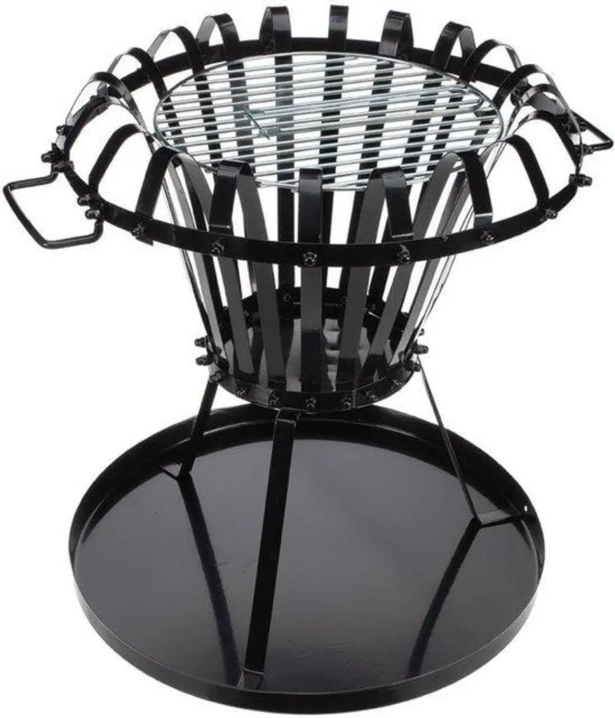 Barbecue boule métal noir avec grille chromée robuste - Finition 53,5 cm