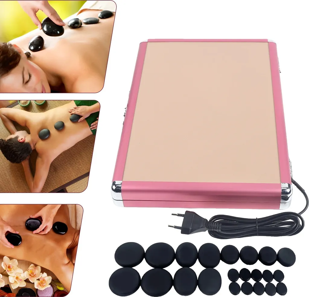 Kit Massage Pierres Chaudes Relaxation Dos et Corps à Domicile 20pcs