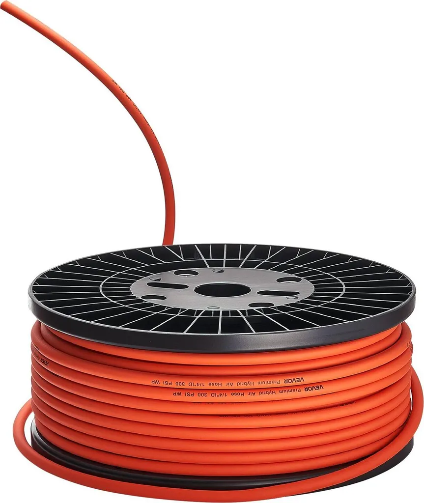 Tuyau à air hybride 6,35 x 76200 mm flexible et léger 300 PSI orange