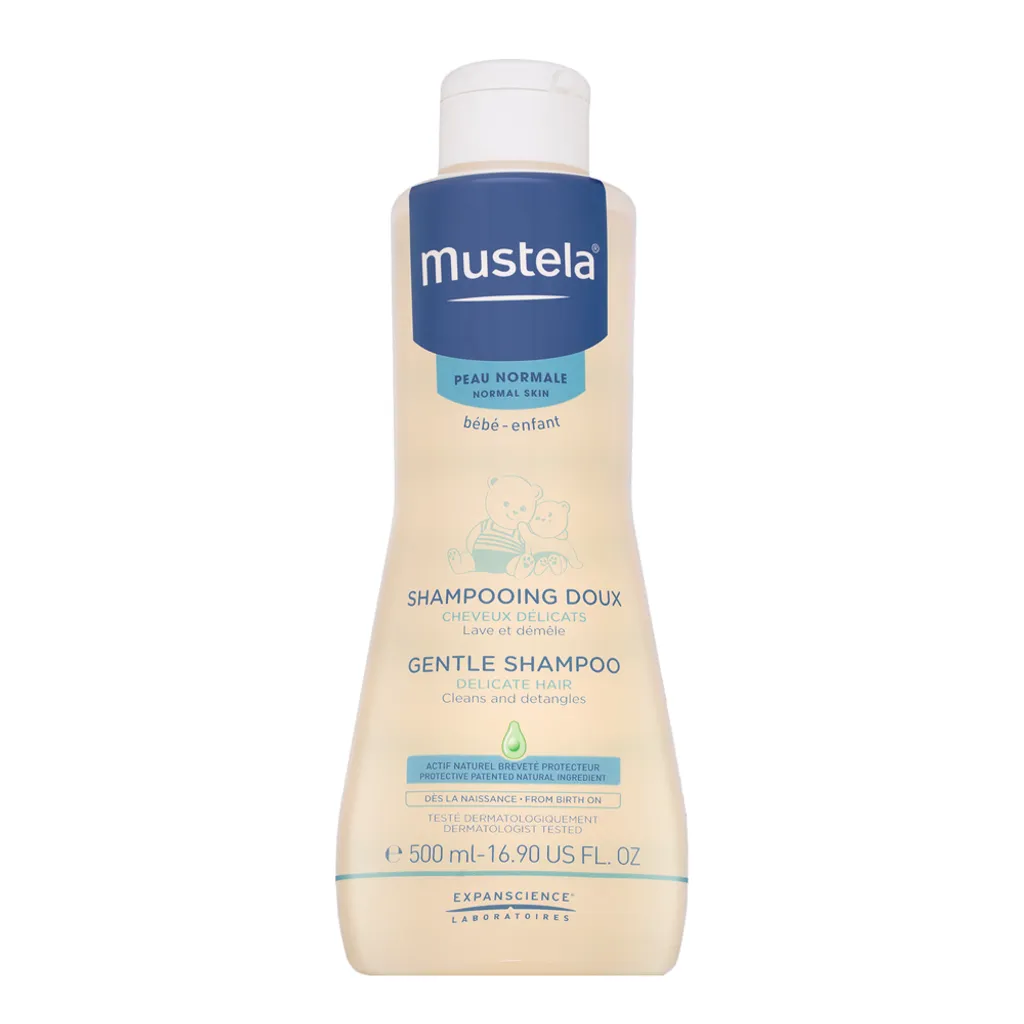 Mustela Shampooing Doux 500 ml Formule à l'Avocat Bio Ne Pique Pas les Yeux