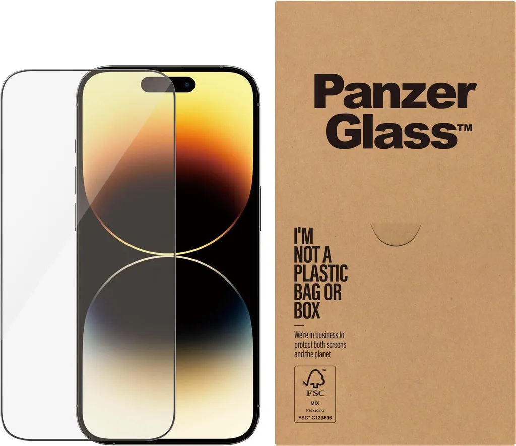 Film Protection Écran iPhone 14 Pro en Verre Trempé PanzerGlass Noir