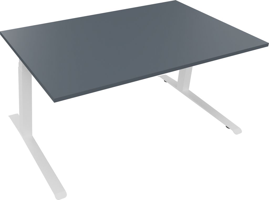Sitz-/Stehtisch Kufe Doppels. Quad. B1600xT900xH645-1275 ws/Lavagrau