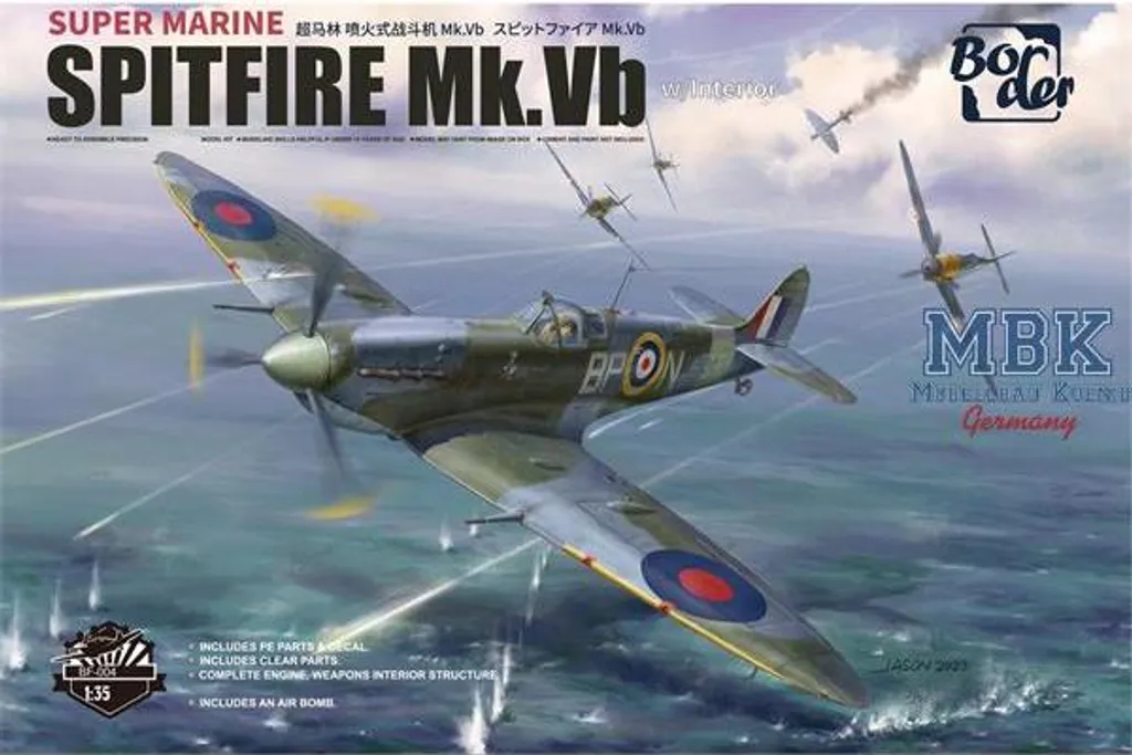 Maquette d'avion Spitfire Mk.Vb montée sans collage ni peinture