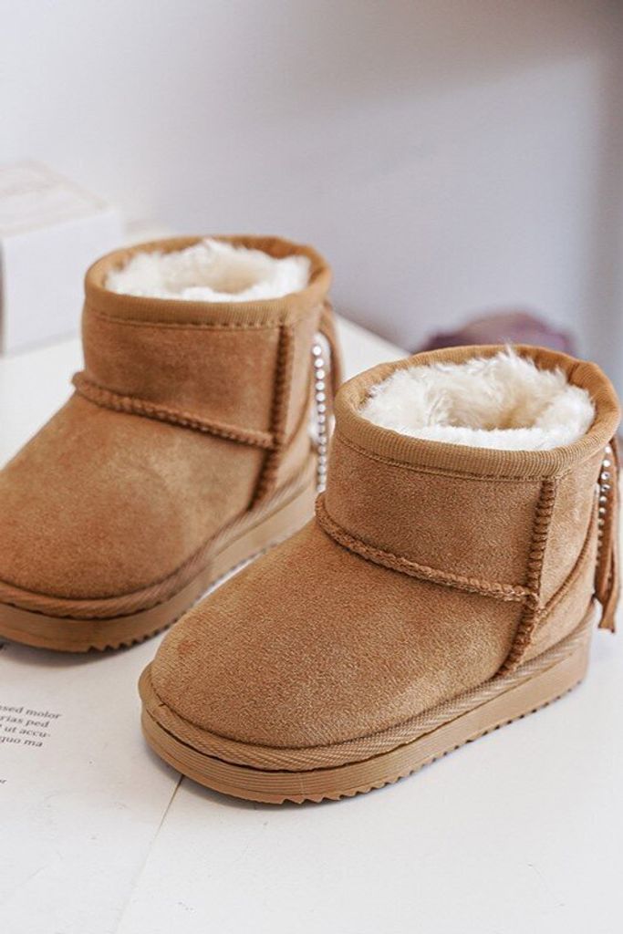 Kinder Gefütterte Schneestiefel Mit Fransen Camel Mikyla 24 Produktbild 2