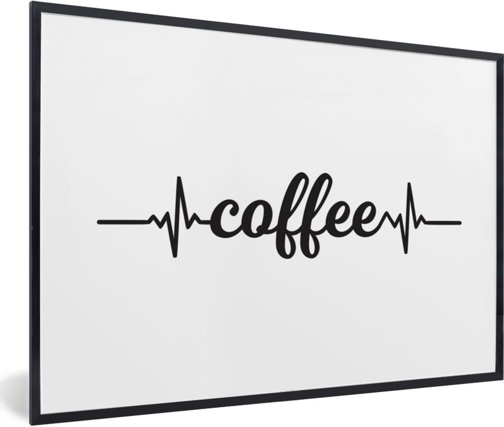 MuchoWow Gerahmtes Poster Kaffee - Sprichwörter - Zitate - Kaffee 60x40 cm - Poster mit Schwarzem Bilderrahmen Wandposter Rahmen Foto Bilder - P...