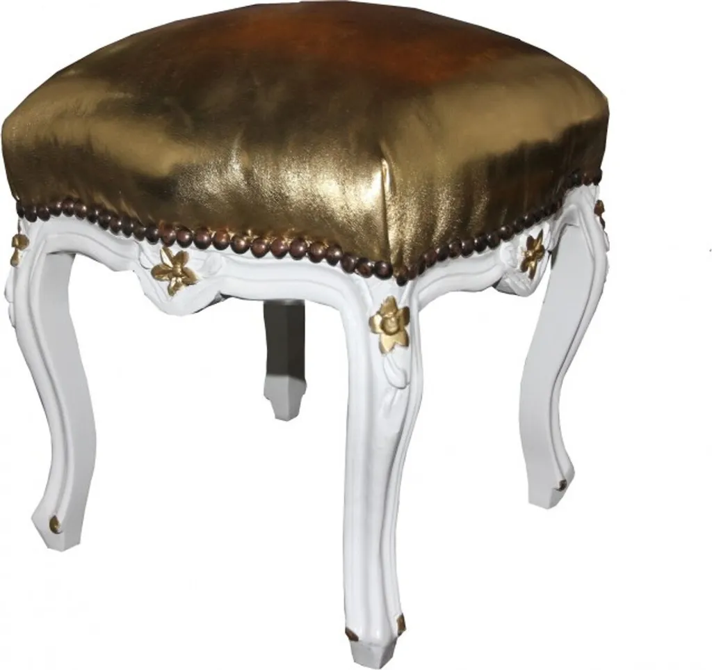 Repose-pieds baroque doré pour fauteuil et décoration intérieure chic