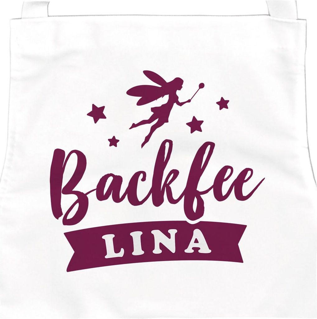 personalisierte Kinderschürze mit Namen Backfee Küchenschürze Backschürze Mädchen SpecialMe weiß 3-6 Jahre