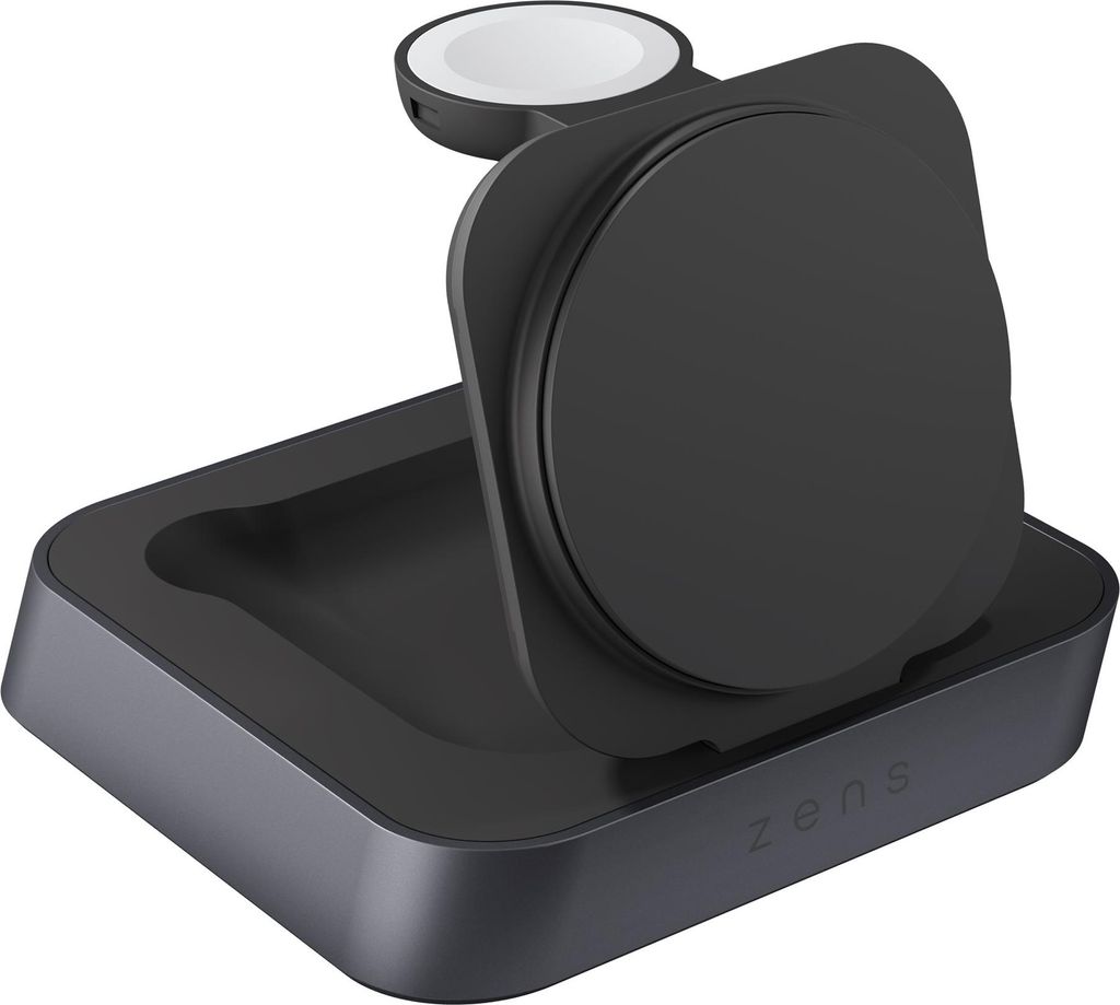 Zens Nightstand Charger Pro 2 - Kabelloses Ladegerät + AC-Netzteil - 20 Watt - Apple Fast Charge (wireless charging (15W)