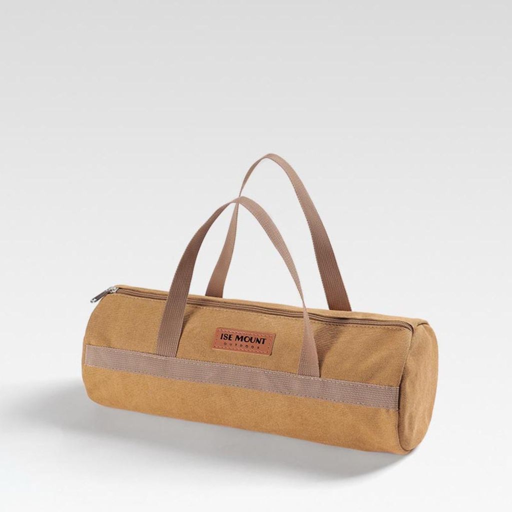 INF Zeltpflocktasche 40cm Canvas doppellagig wasserabweisend fürs Camping Braun