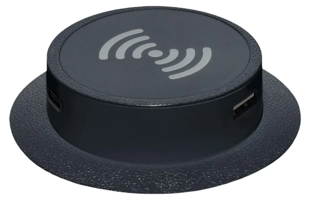 Chargeur sans fil de bureau 15W avec hub USB A+C pour espace de travail
