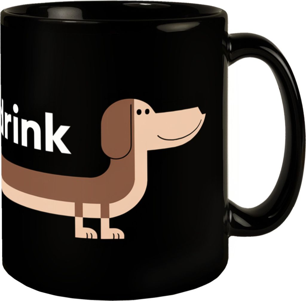 Longdrink-Tasse mit Dackel-Motiv, 300 ml, 9 cm hoch, Produktbild 