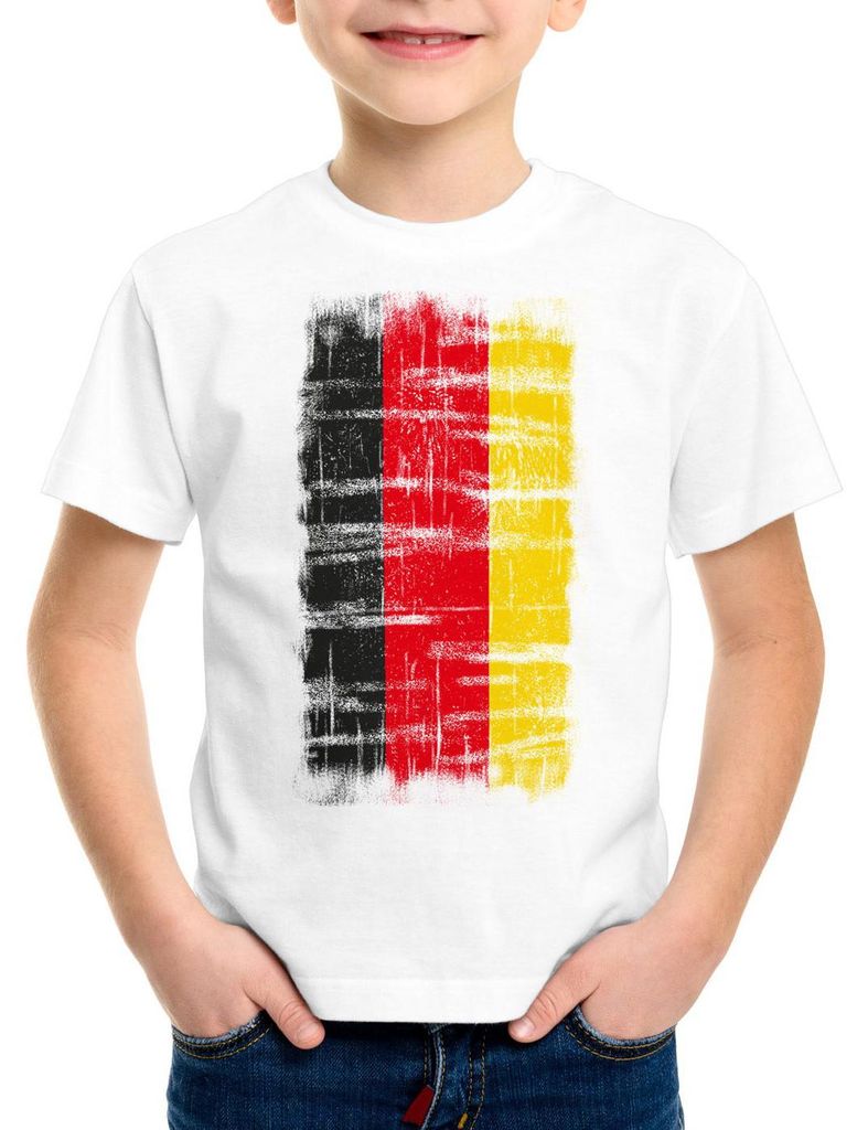 BaumwolleCloud Deutschland Vintage Flagge Kinder T-Shirt EM Produktbild 