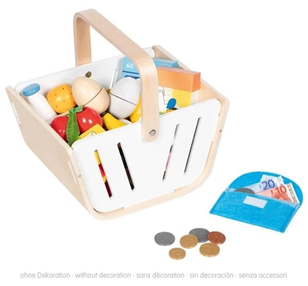 Panier de courses enfant pour jouer à la marchande et à l'épicier