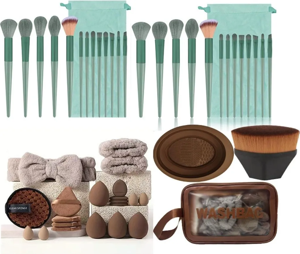 SUPER OFFERTA: Set 26 Pennelli INF Verde Caffè + Kit Accessori Omaggio