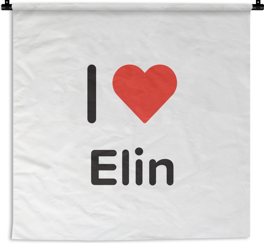 MuchoWow Wandteppich Wandbehang Ich liebe - Elin - Mädchen 150x150 cm Tapisserie Dekoration Wandtuch - Wohnaccessoires - Modernes