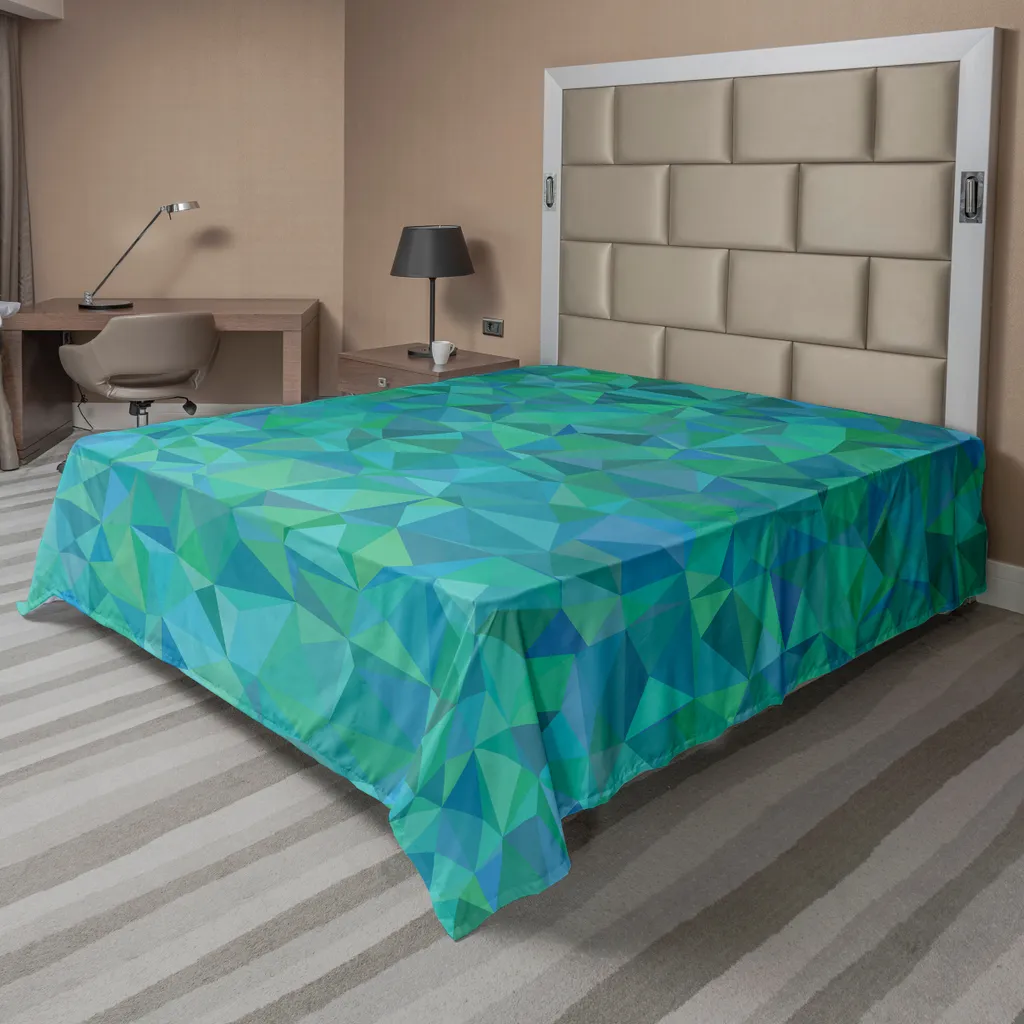 Lenzuolo No-Stiro Abakuhaus 244x205 Teal - Microfibra Morbida Moderna