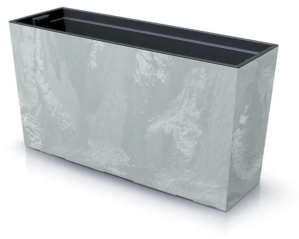 Jardinière de balcon 77cm grise pour brise-vue végétal et décoration