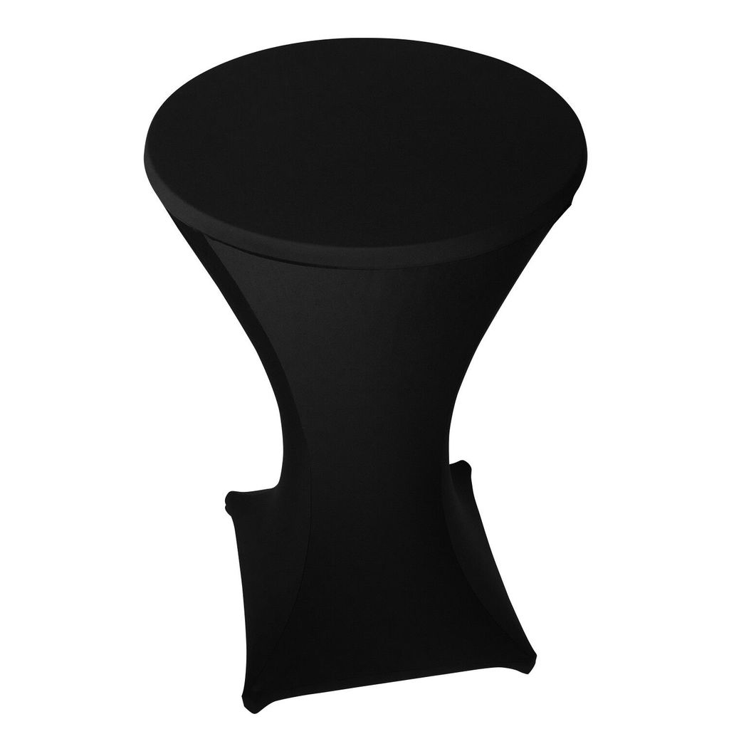 Stretch Stehtisch Husse in Schwarz (80 cm) - Bügelfrei, - Ideal für Hochzeiten und Events