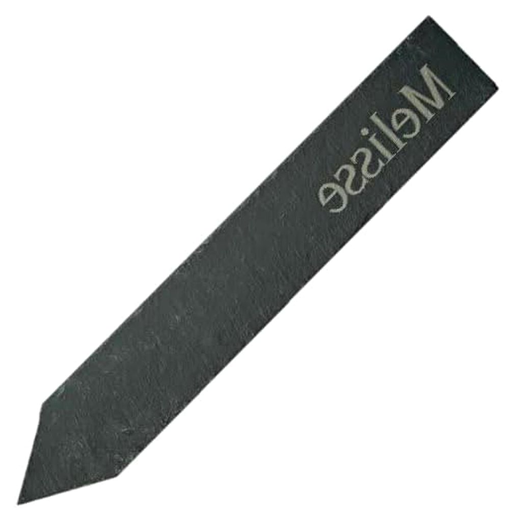 Pflanzenschild "Melisse", Kräuterstecker aus Schiefer, ca. 19 cm, graviert, Naturstein, Kräuterschild, Gartengestaltung