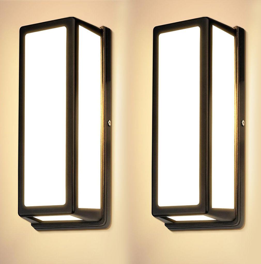 2x Led Wandleuchte Schwarz Innen Außen, Moderne Aluminium Produktbild 