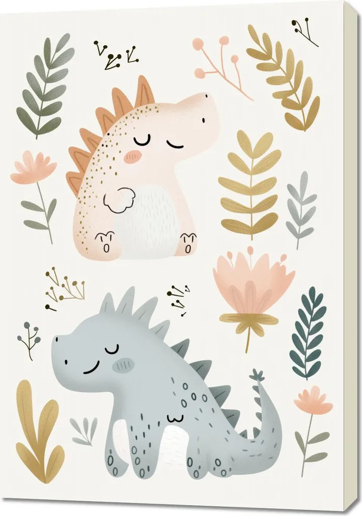 Quadro su Tela Dinosauri 2 70x100 - Alta Definizione per Bambini
