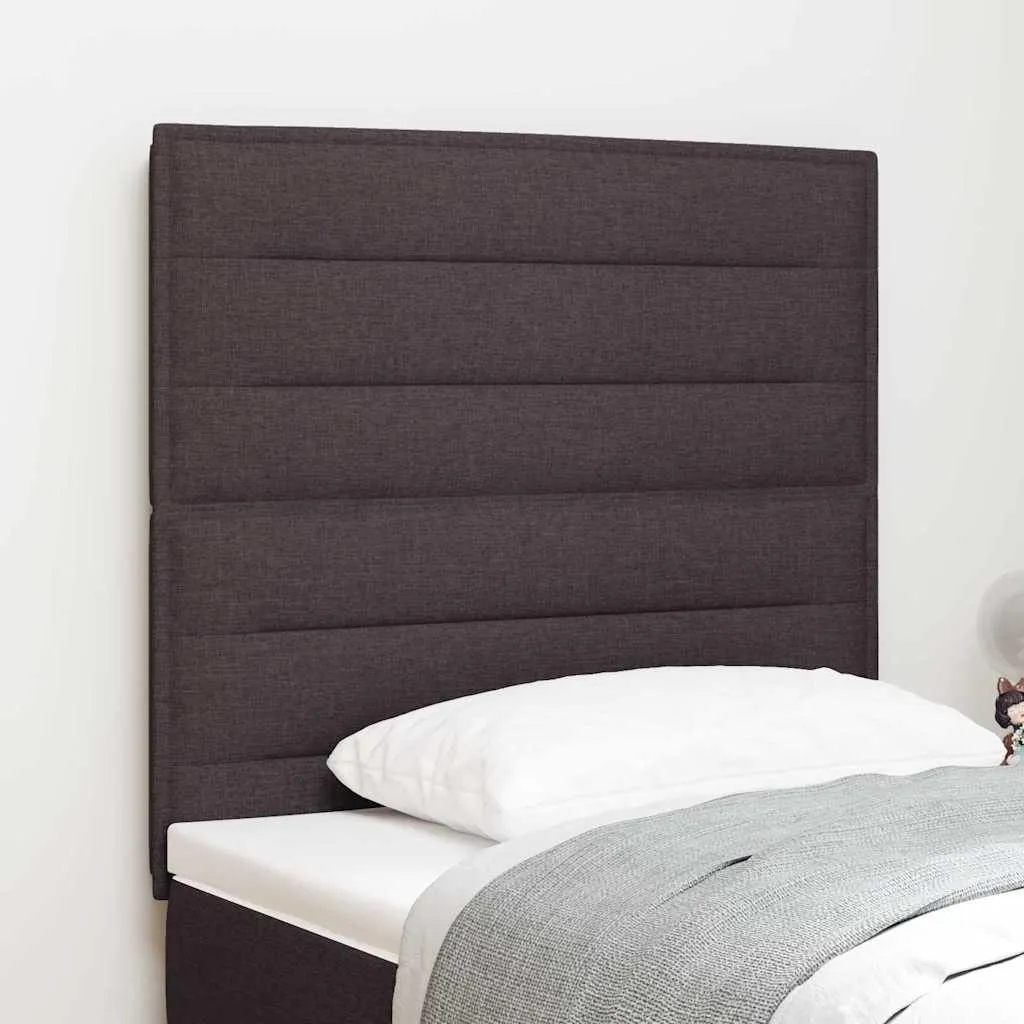 Testiera LED con strisce luminose LED Marrone scuro 100 cm Poliestere