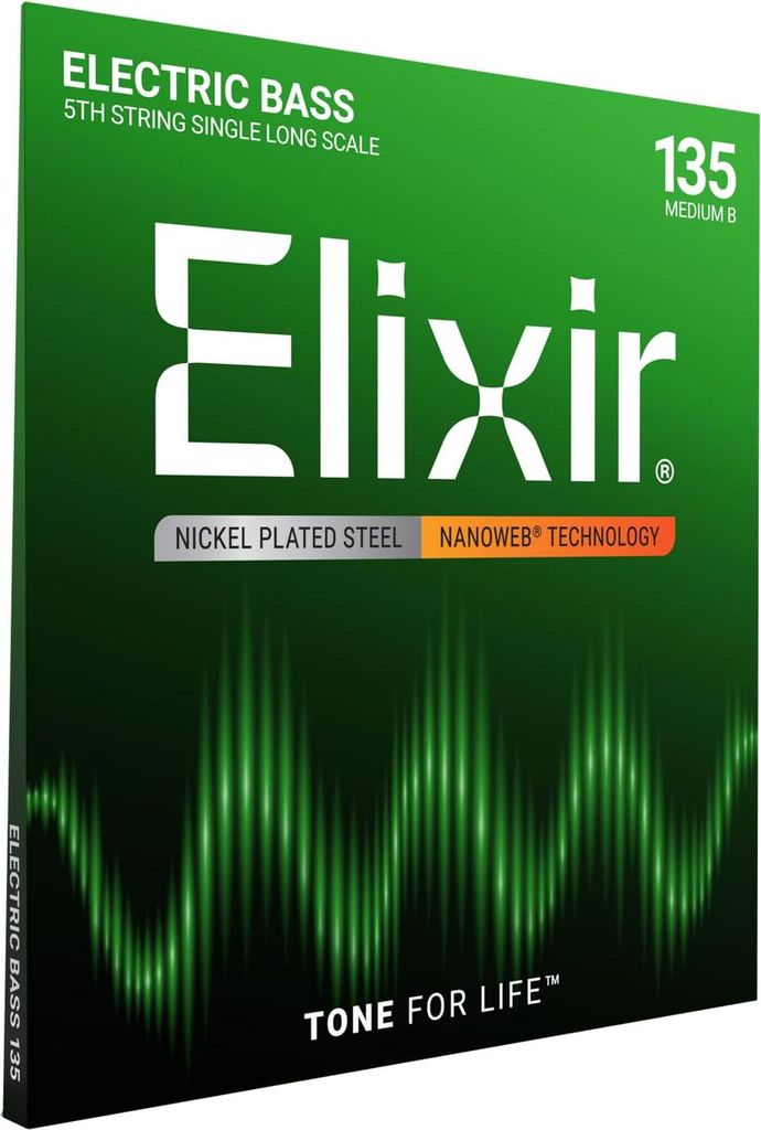 Elixir Saiten Nickel-Wound 5te E-Basssaite mit NANOWEB Beschichtung, Medium (.135)