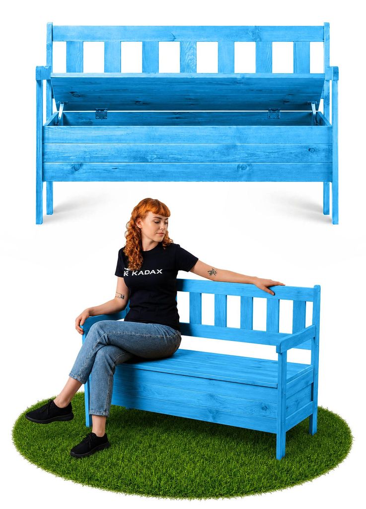 KADAX houten tuinbank met rugleuning, 120 cm, met Productafbeelding 