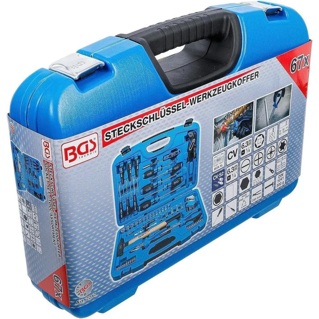 Mallette de Serrage 67 pcs en Acier Chrome-Vanadium - Coffret D-Work - 9