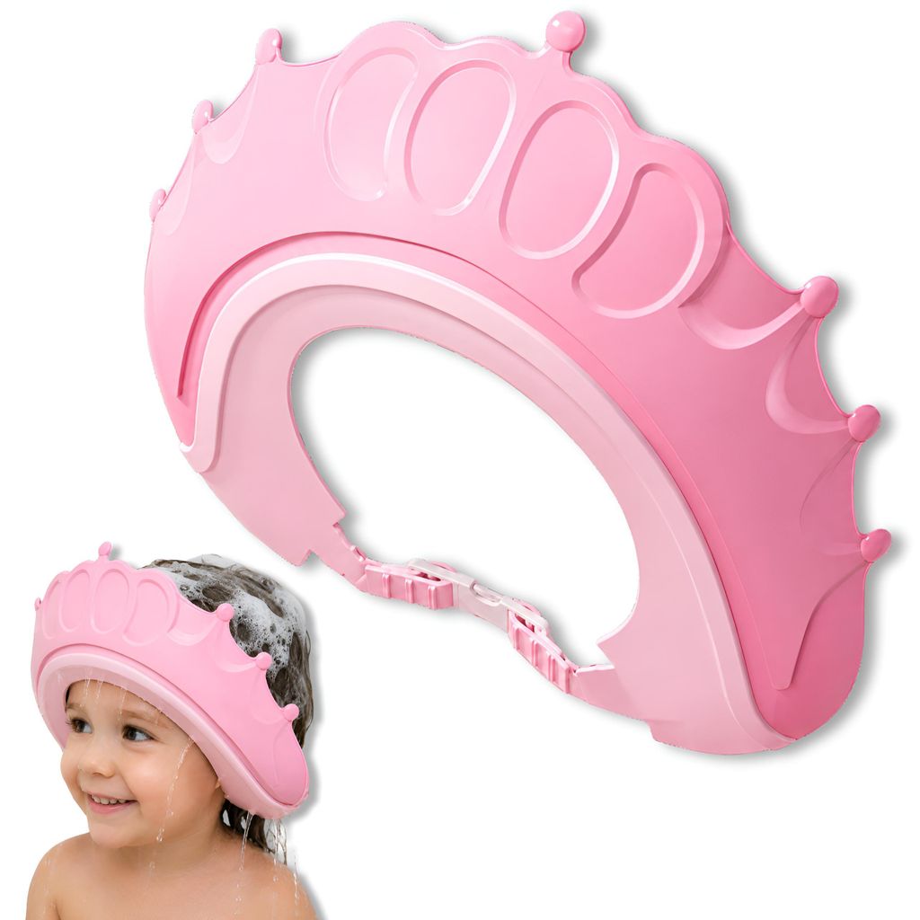 Duschvisier für Kinder Haarwaschschutz verstellbar rosa Produktbild 