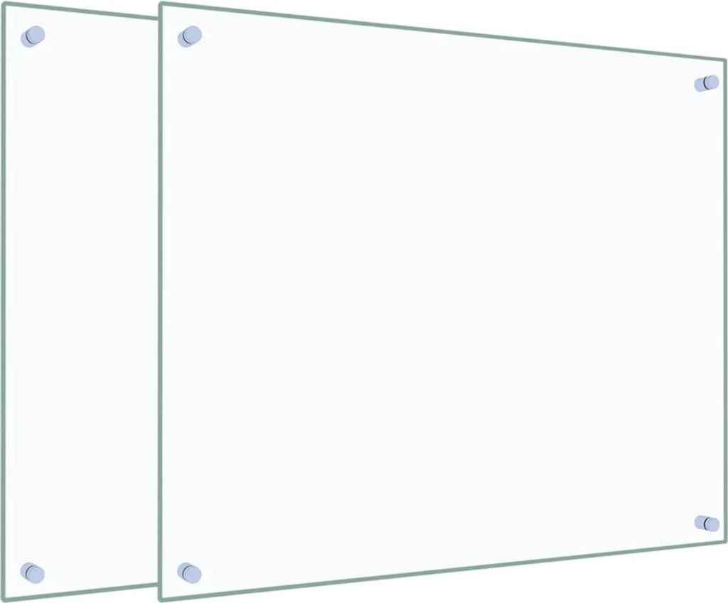 vidaXL Küchenrückwände 2 Stk. Transparent 70x60 cm Hartglas