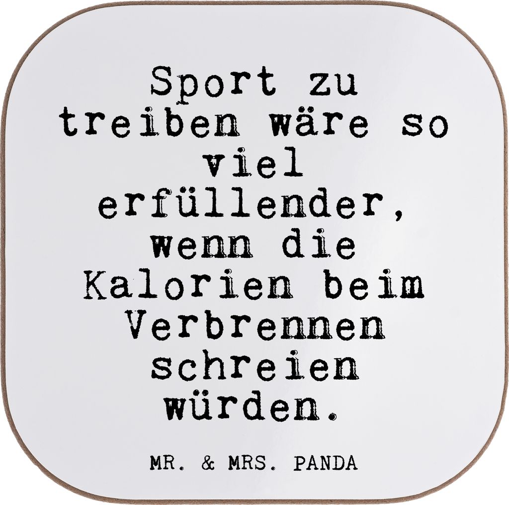 Mr. & Mrs. Panda Untersetzer für Gläser Sport zu treiben wäre... - Weiß - Geschenk, Coaster, Tischuntersetzer, Holzuntersetzer, Tassenuntersetz...