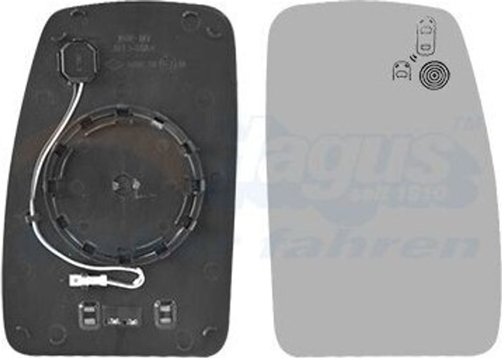 VAN WEZEL Spiegelglas Außenspiegel Rechts für OPEL Movano B Kastenwagen (X62) Konvex Beheizbar 4388862